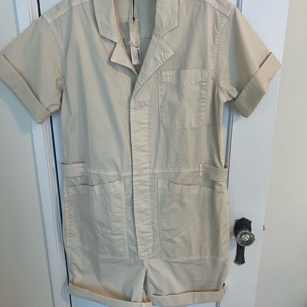 Alex Mill Tan Short-Sleeve Jumpsuit NWT Size L